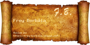 Frey Borbála névjegykártya